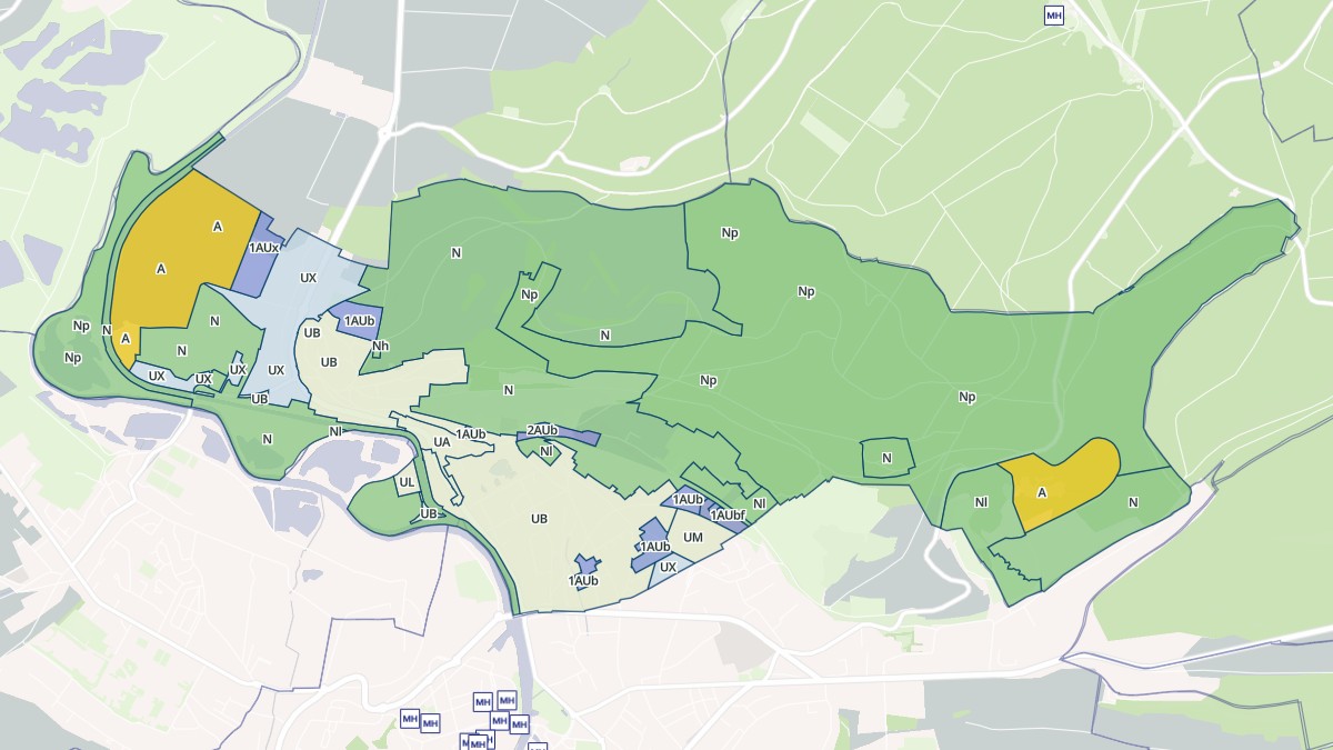 Aperçu cartographique de Belleville-sur-Meuse, centré sur la commune