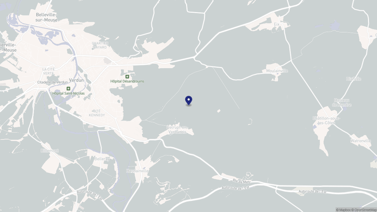 Aperçu cartographique de Belrupt-en-Verdunois, centré sur la commune