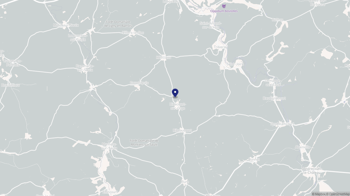 Aperçu cartographique de Biencourt-sur-Orge, centré sur la commune