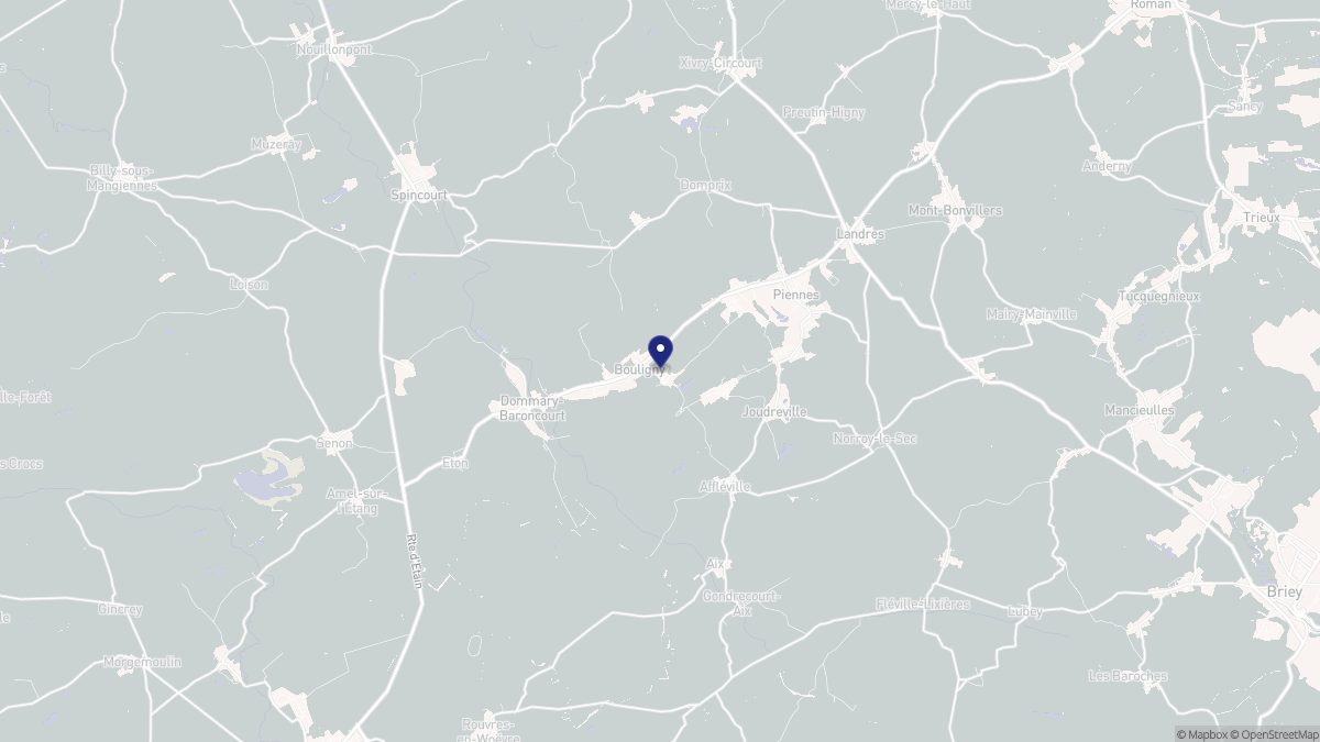Aperçu cartographique de Bouligny, centré sur la commune