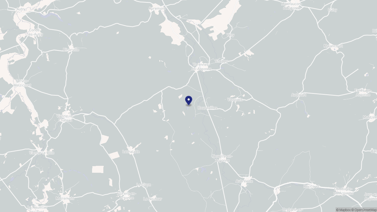 Aperçu cartographique de Boureuilles, centré sur la commune