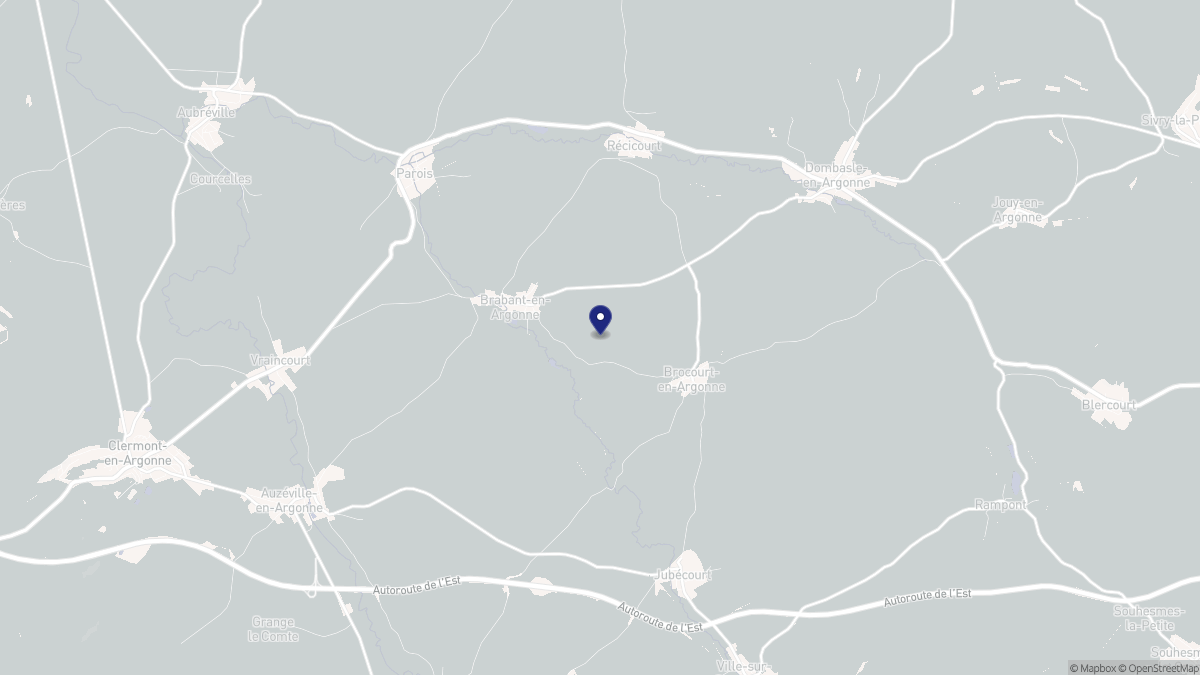 Aperçu cartographique de Brabant-en-Argonne, centré sur la commune