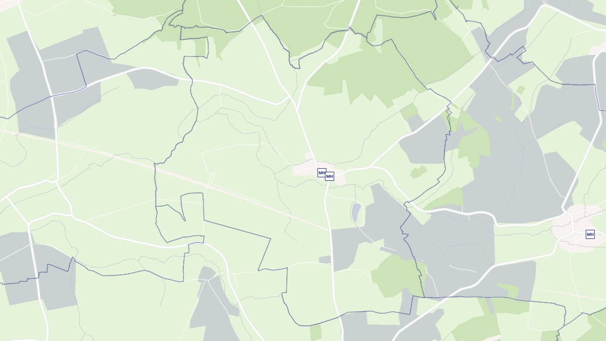 Aperçu cartographique de Brizeaux, centré sur la commune