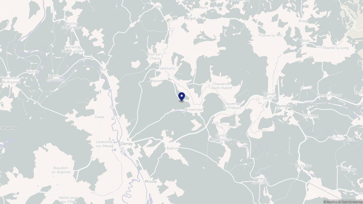 Aperçu cartographique de Brouennes, centré sur la commune