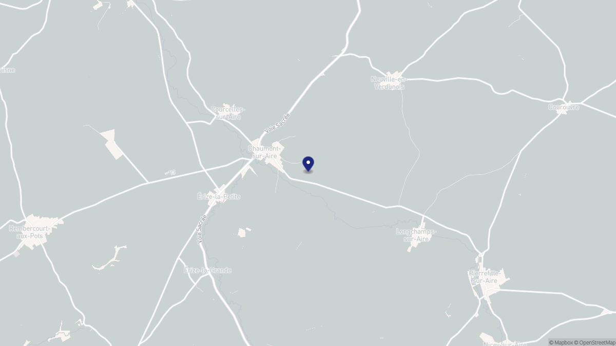 Aperçu cartographique de Chaumont-sur-Aire, centré sur la commune