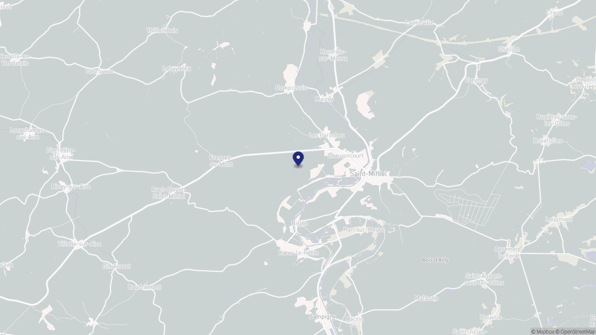 Aperçu cartographique de Chauvoncourt, centré sur la commune