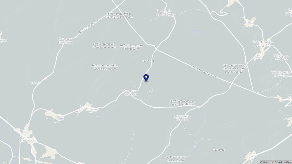 Aperçu cartographique de Dompierre-aux-Bois, centré sur la commune