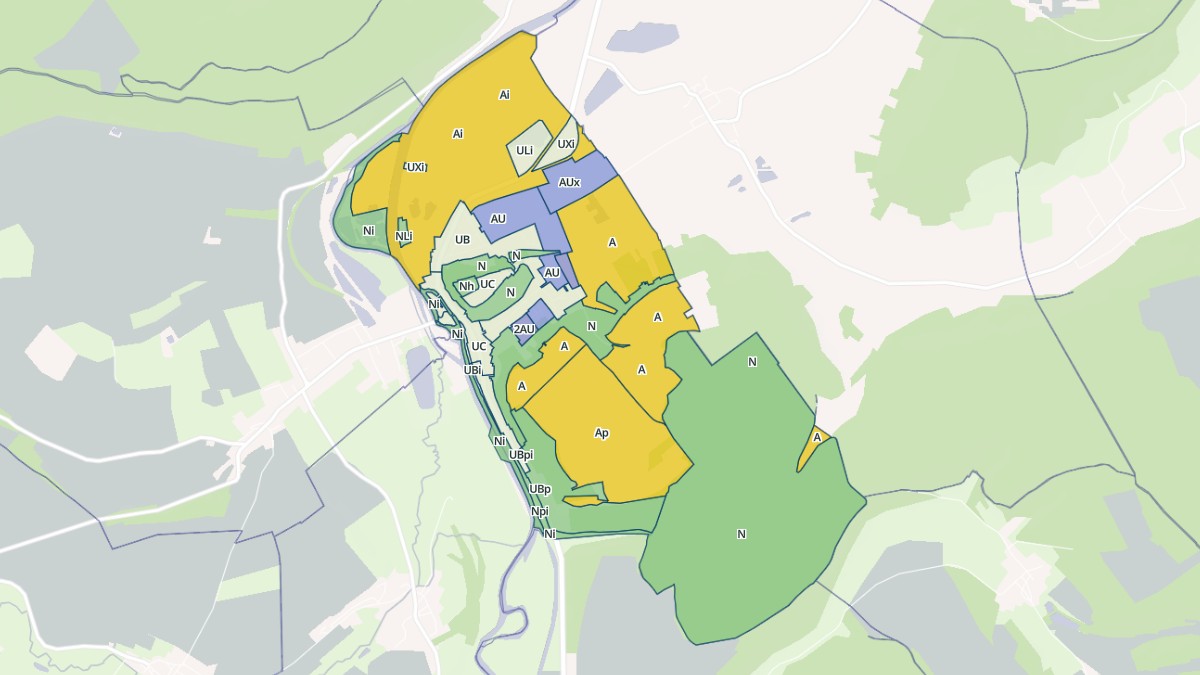 Aperçu cartographique de Dun-sur-Meuse, centré sur la commune
