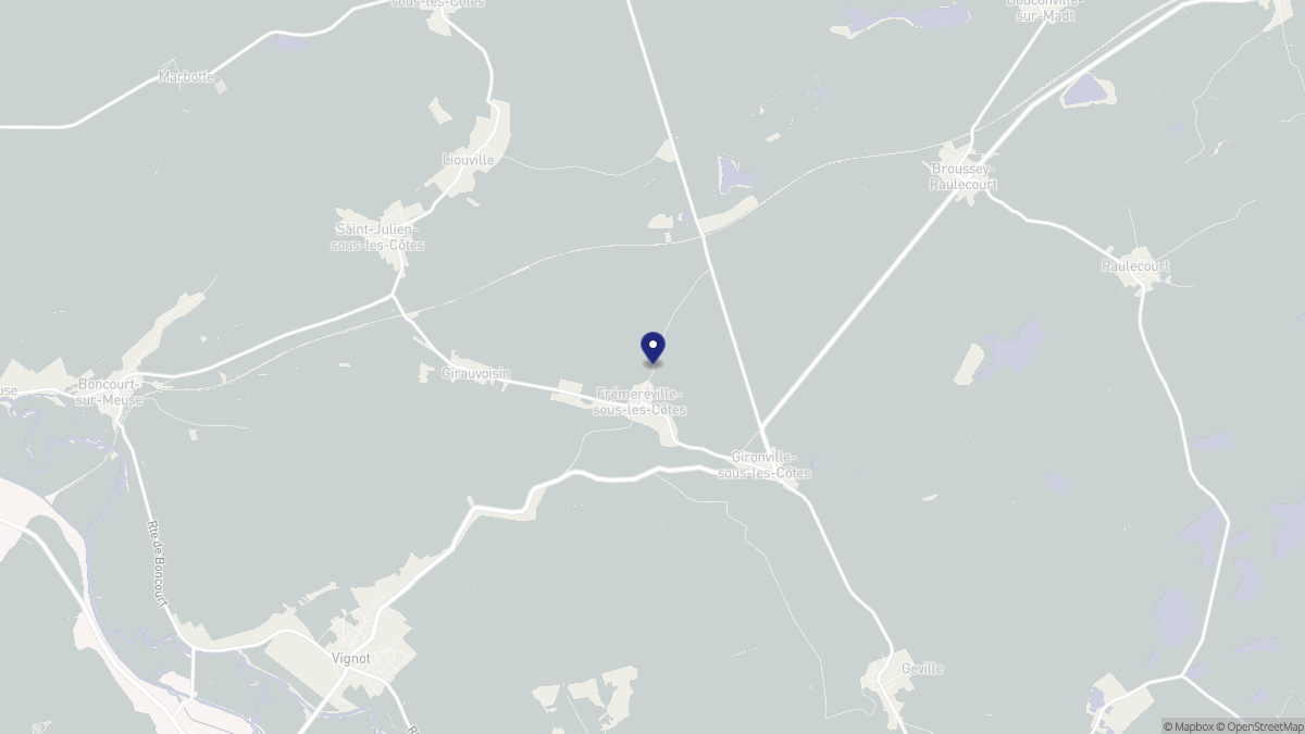 Aperçu cartographique de Frémeréville-sous-les-Côtes, centré sur la commune