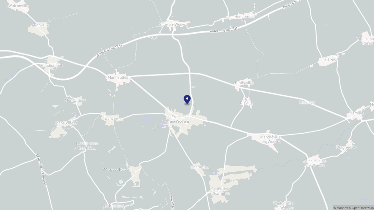 Aperçu cartographique de Fresnes-en-Woëvre, centré sur la commune