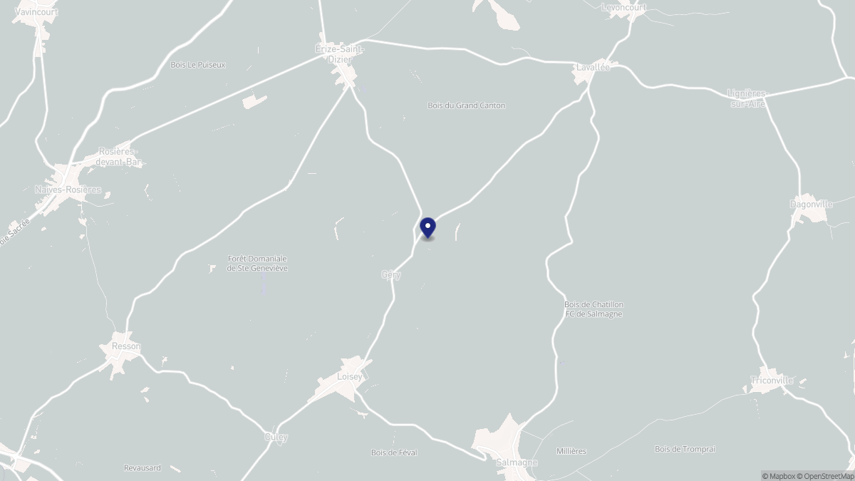 Aperçu cartographique de Géry, centré sur la commune
