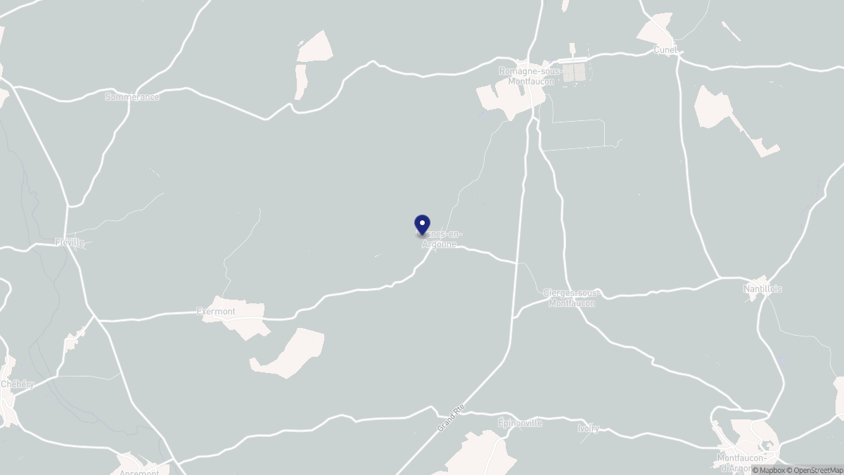 Aperçu cartographique de Gesnes-en-Argonne, centré sur la commune