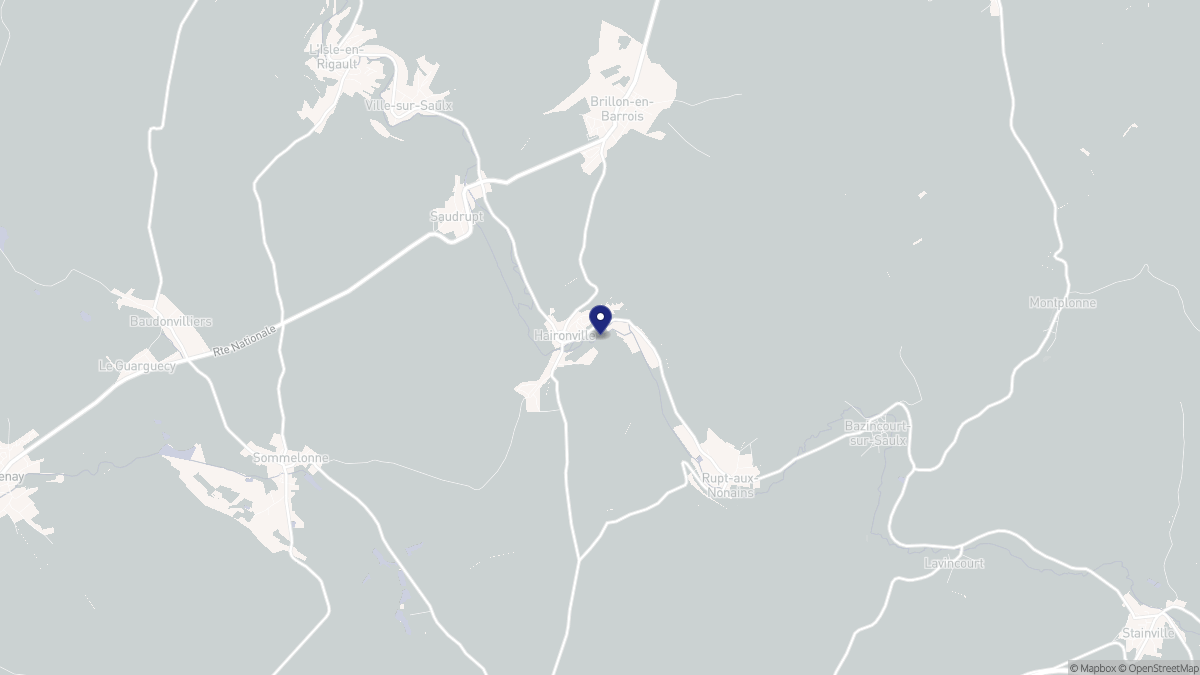 Aperçu cartographique de Haironville, centré sur la commune