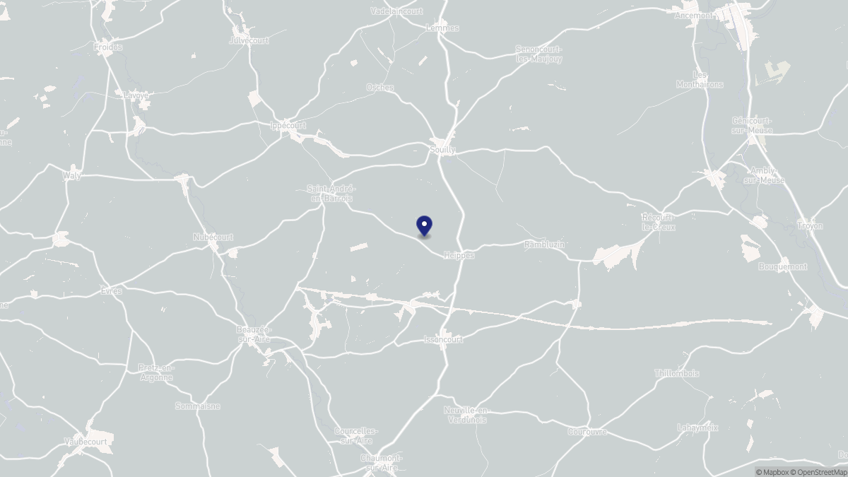 Aperçu cartographique de Heippes, centré sur la commune