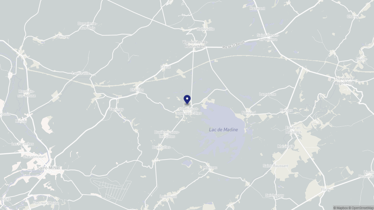 Aperçu cartographique de Heudicourt-sous-les-Côtes, centré sur la commune