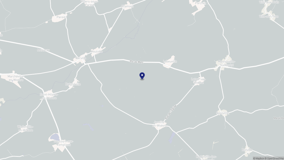 Aperçu cartographique de Labeuville, centré sur la commune