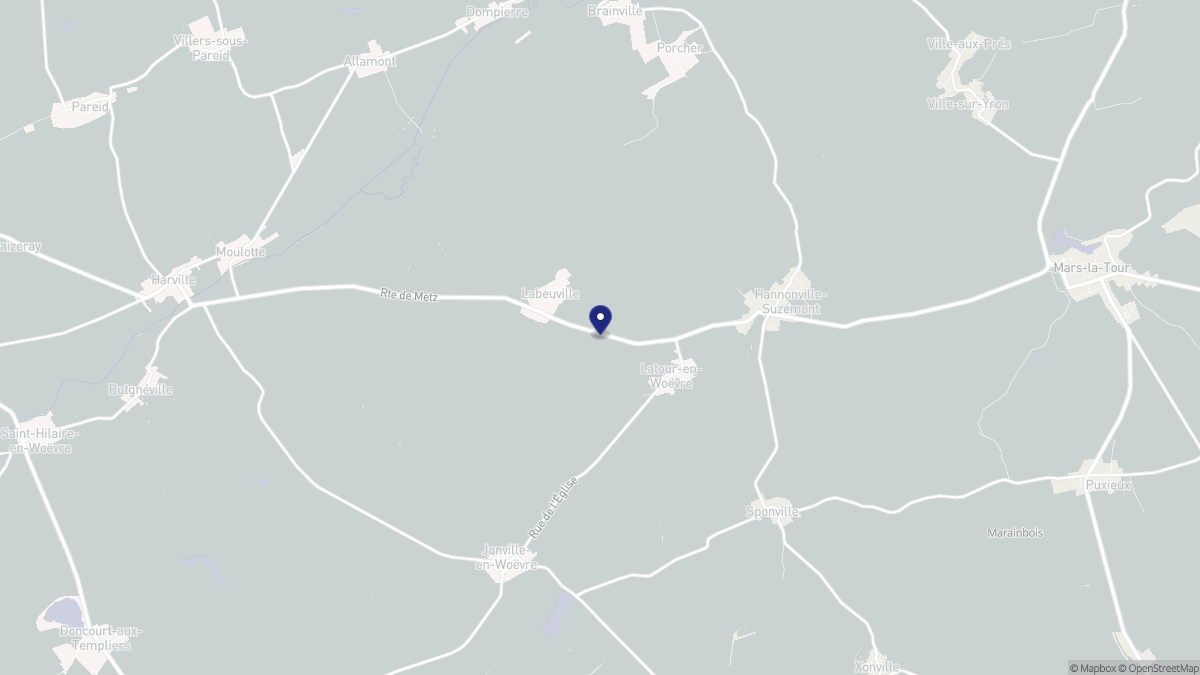Aperçu cartographique de Latour-en-Woëvre, centré sur la commune