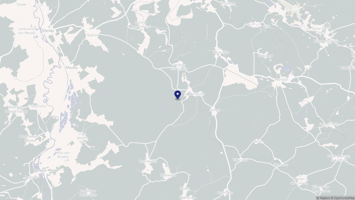Aperçu cartographique de Louppy-sur-Loison, centré sur la commune