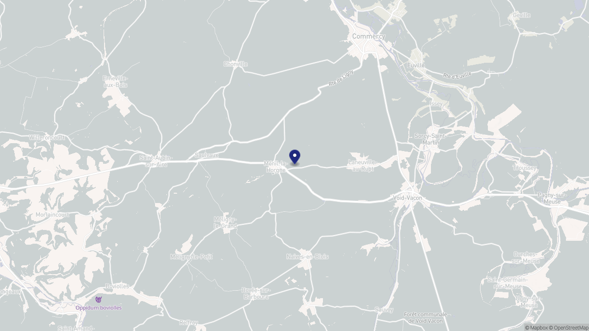Aperçu cartographique de Ménil-la-Horgne, centré sur la commune