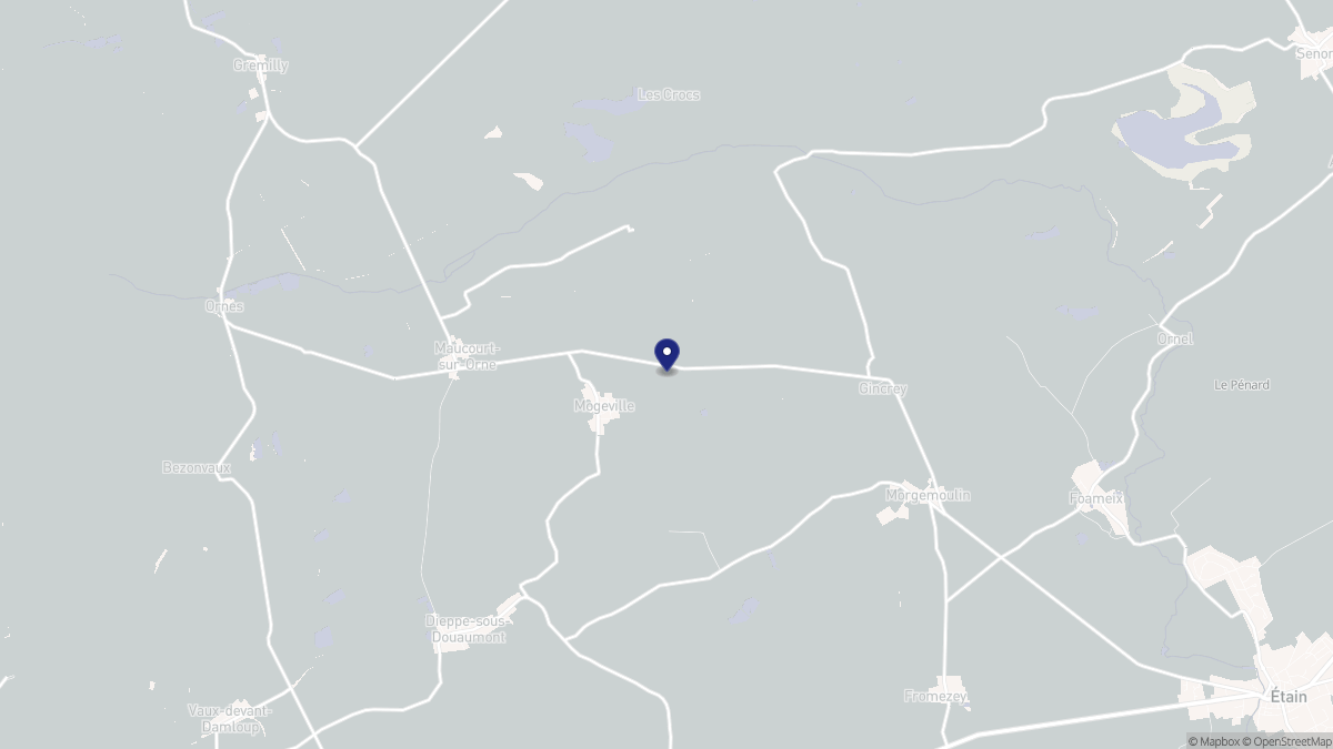 Aperçu cartographique de Mogeville, centré sur la commune