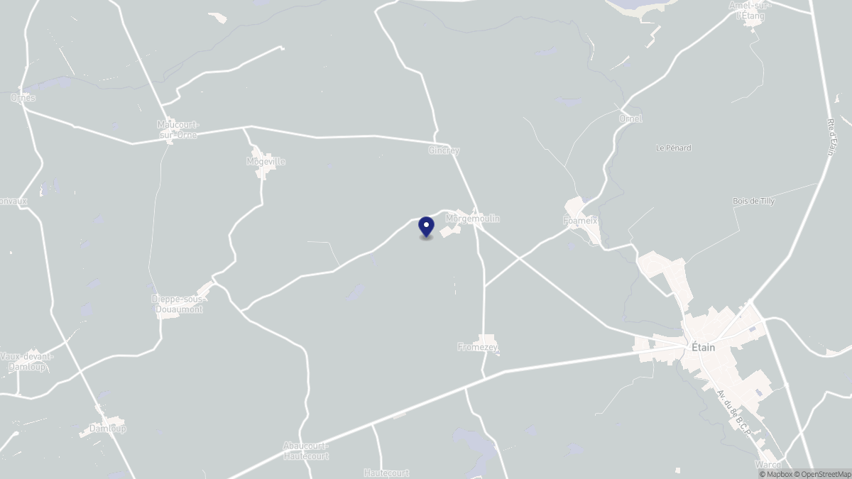 Aperçu cartographique de Morgemoulin, centré sur la commune