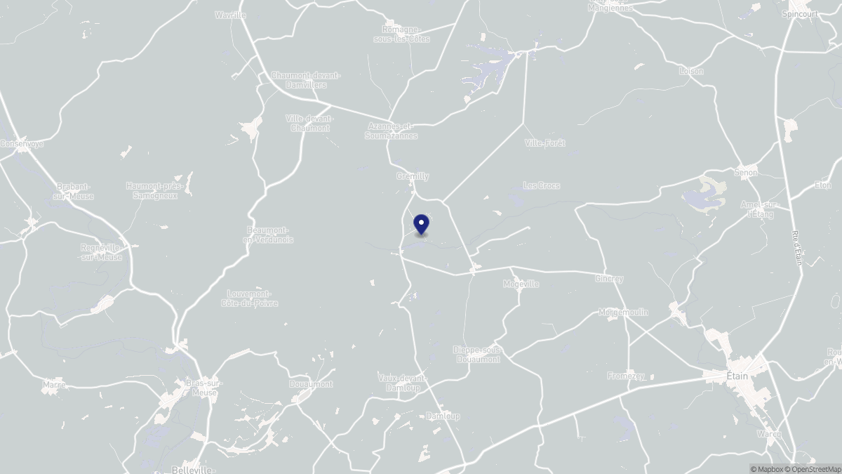 Aperçu cartographique de Ornes, centré sur la commune
