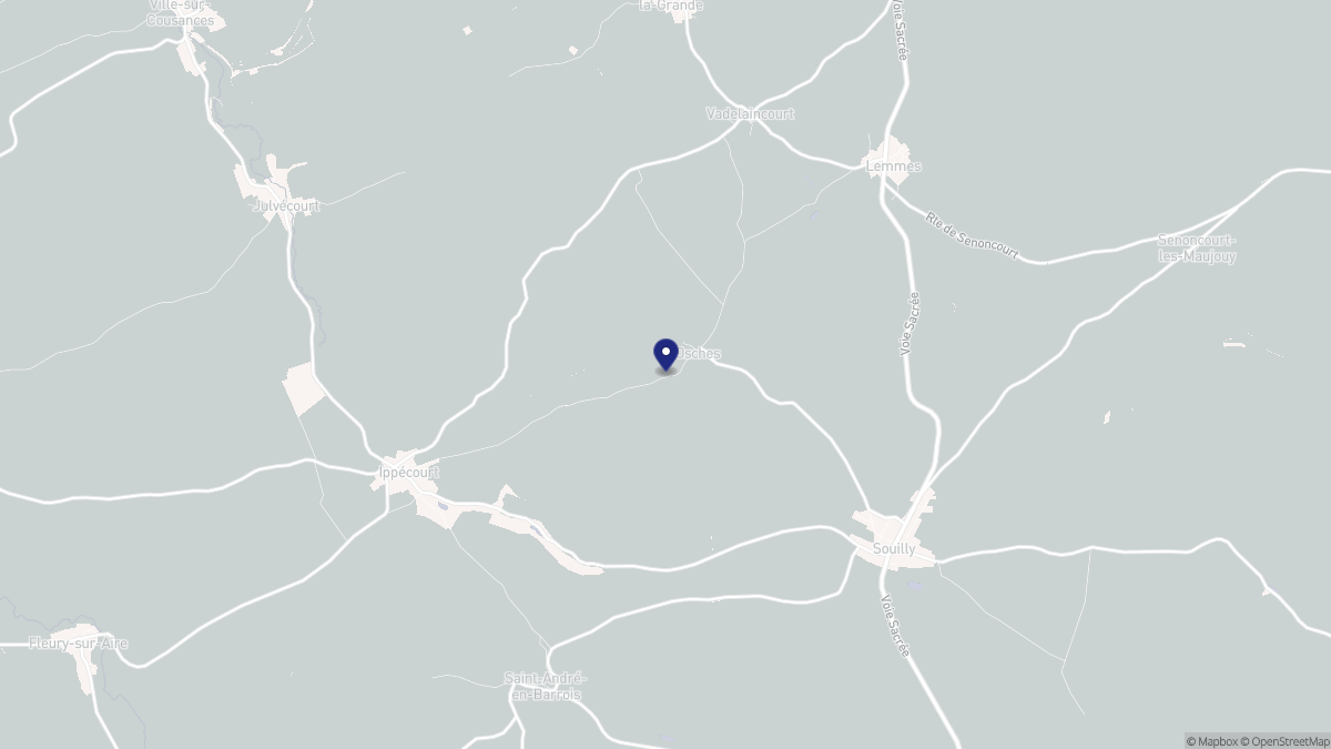 Aperçu cartographique de Osches, centré sur la commune