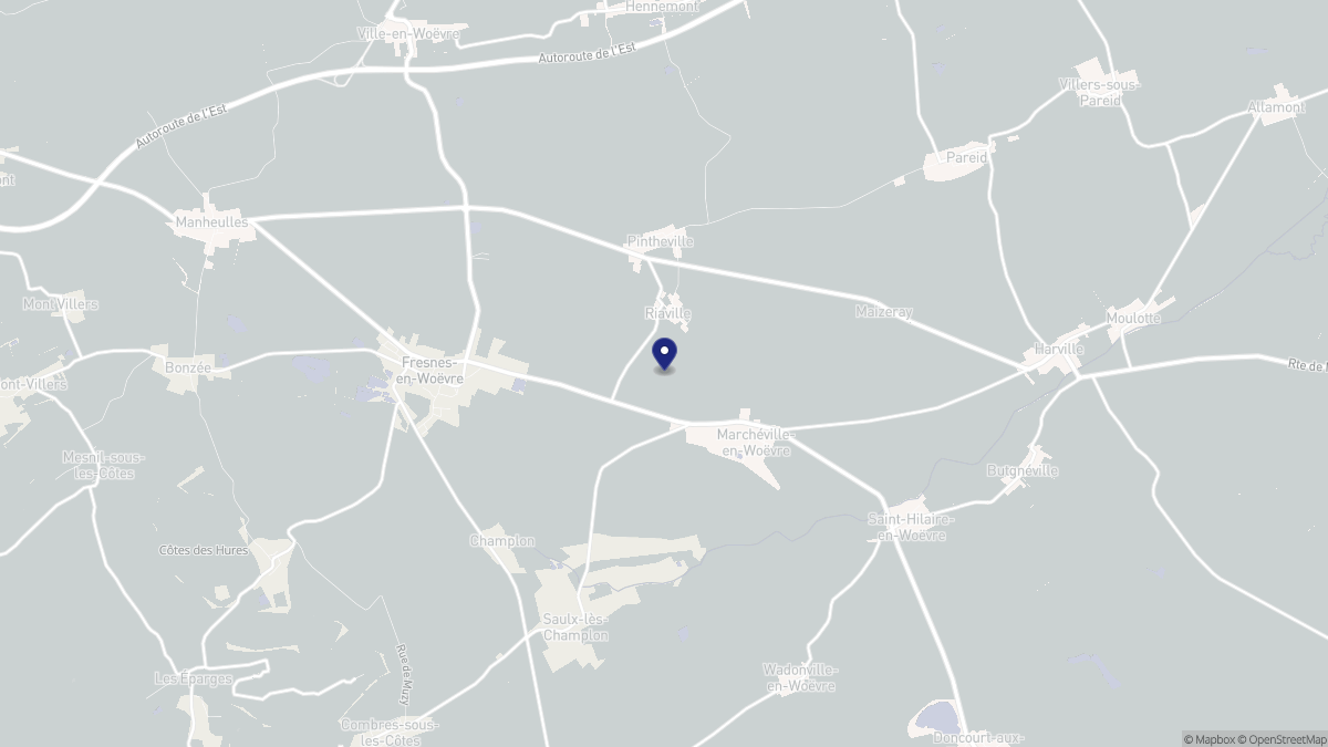 Aperçu cartographique de Riaville, centré sur la commune