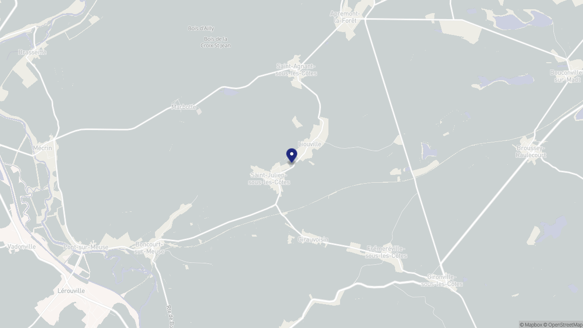 Aperçu cartographique de Saint-Julien-sous-les-Côtes, centré sur la commune