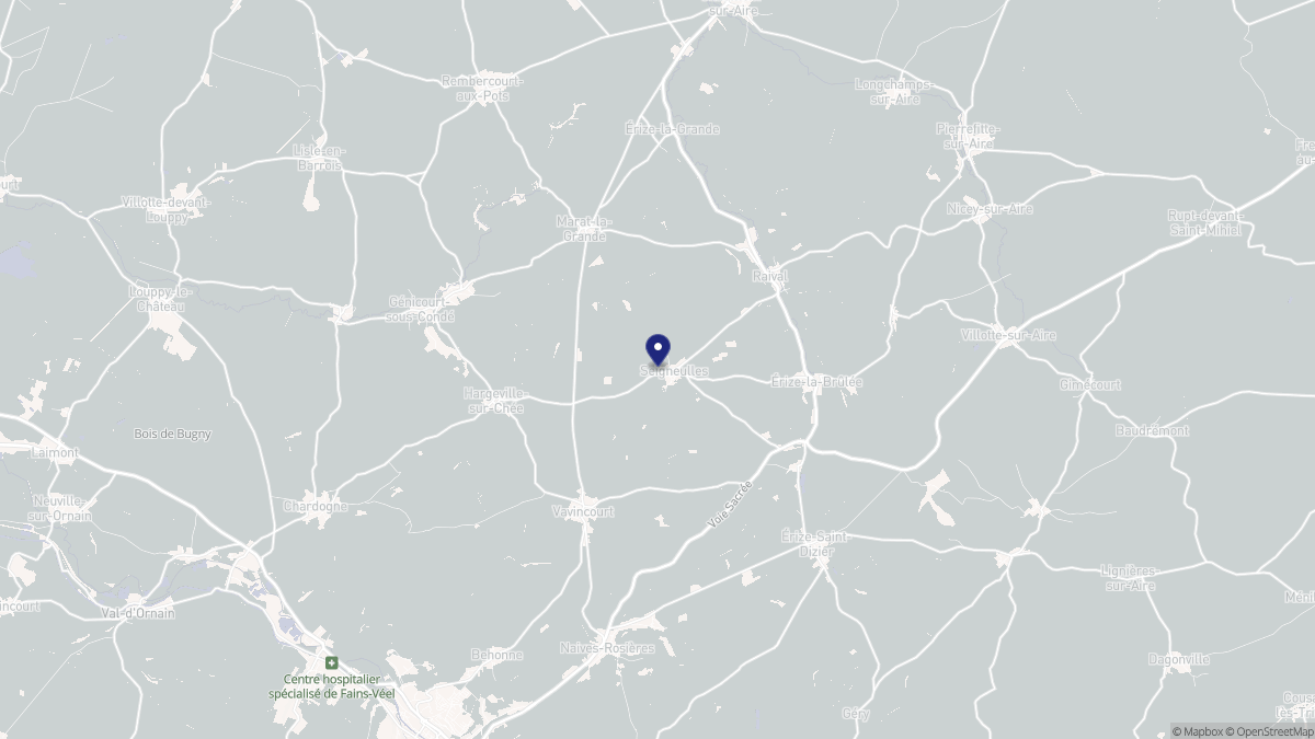 Aperçu cartographique de Seigneulles, centré sur la commune