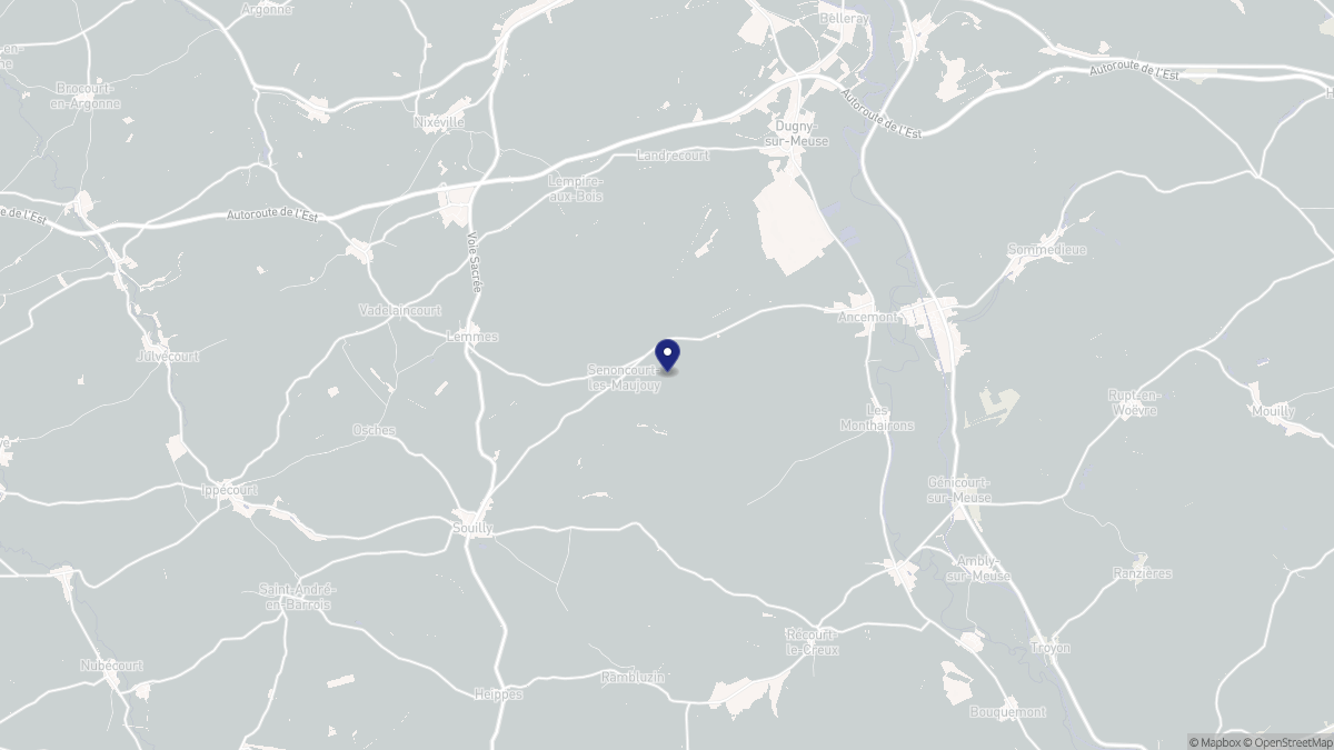 Aperçu cartographique de Senoncourt-les-Maujouy, centré sur la commune
