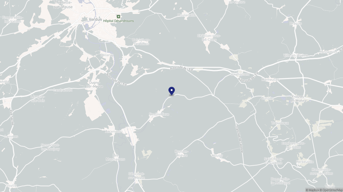 Aperçu cartographique de Sommedieue, centré sur la commune