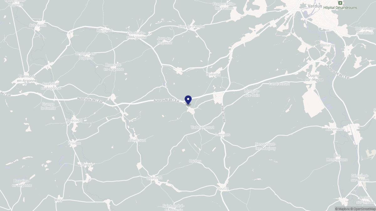 Aperçu cartographique de Les Souhesmes-Rampont, centré sur la commune