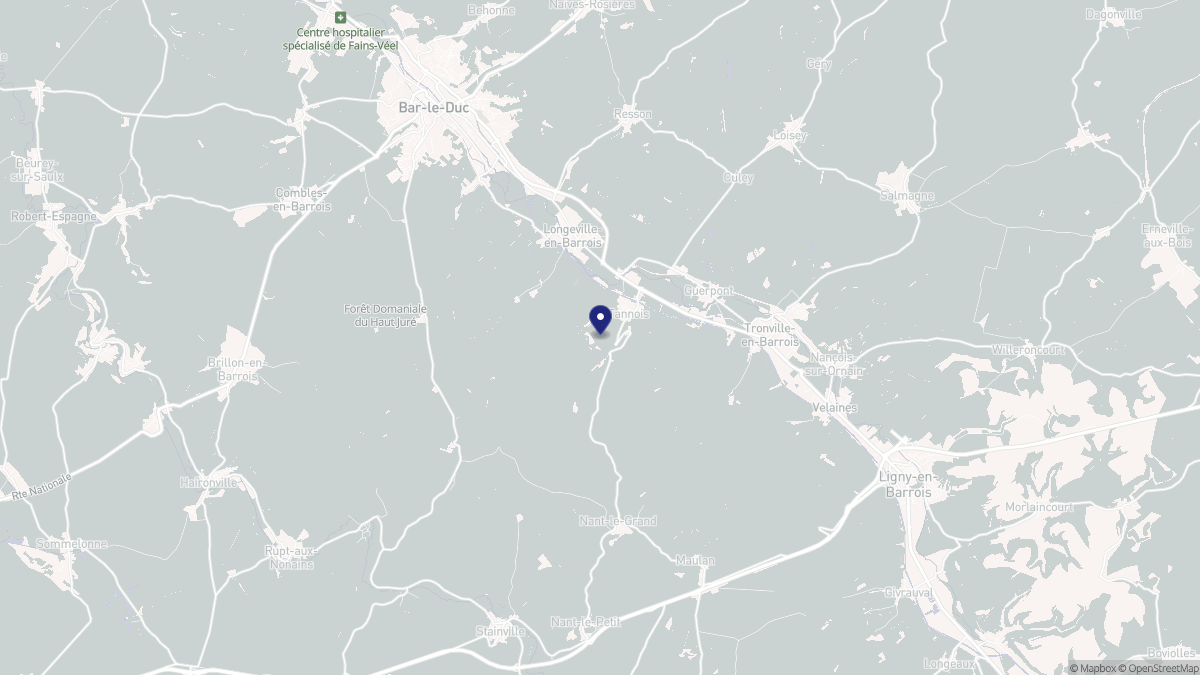 Aperçu cartographique de Tannois, centré sur la commune