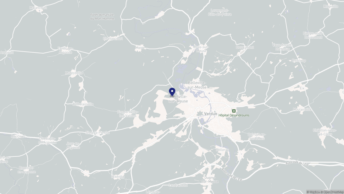 Aperçu cartographique de Thierville-sur-Meuse, centré sur la commune