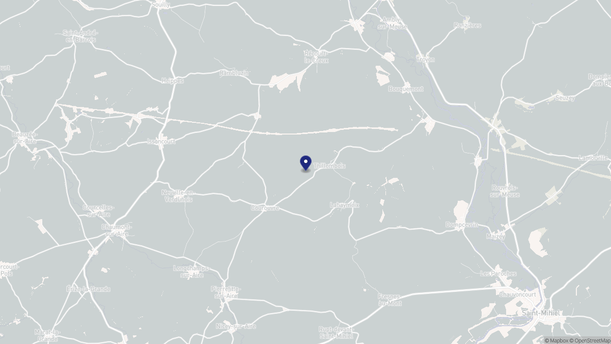 Aperçu cartographique de Thillombois, centré sur la commune