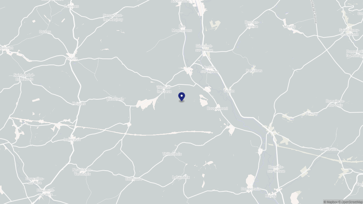 Aperçu cartographique de Tilly-sur-Meuse, centré sur la commune