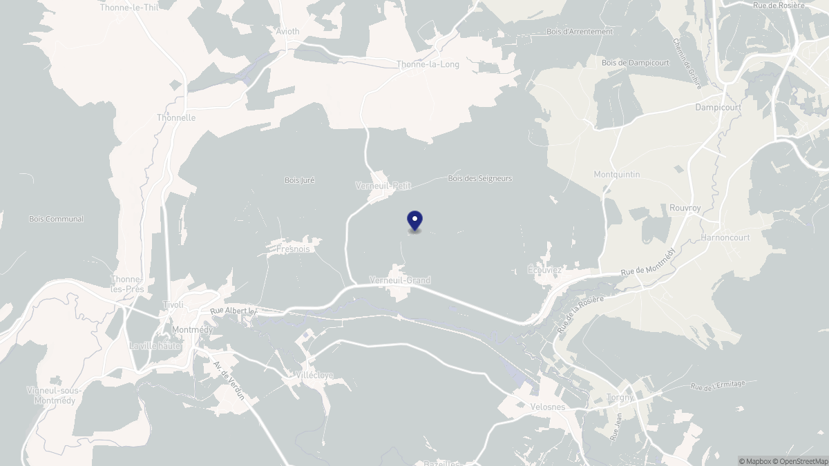 Aperçu cartographique de Verneuil-Grand, centré sur la commune