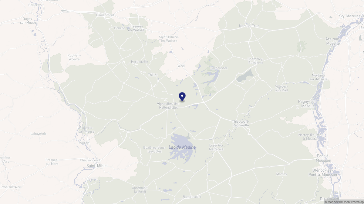 Aperçu cartographique de Vigneulles-lès-Hattonchâtel, centré sur la commune