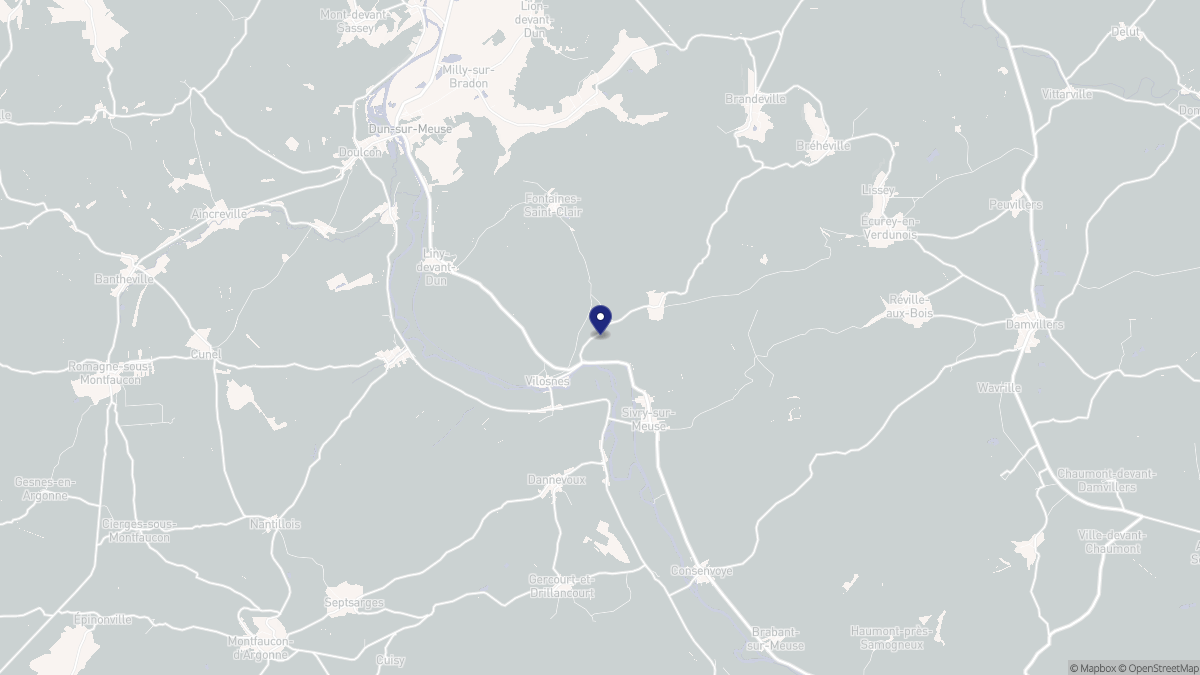Aperçu cartographique de Vilosnes-Haraumont, centré sur la commune
