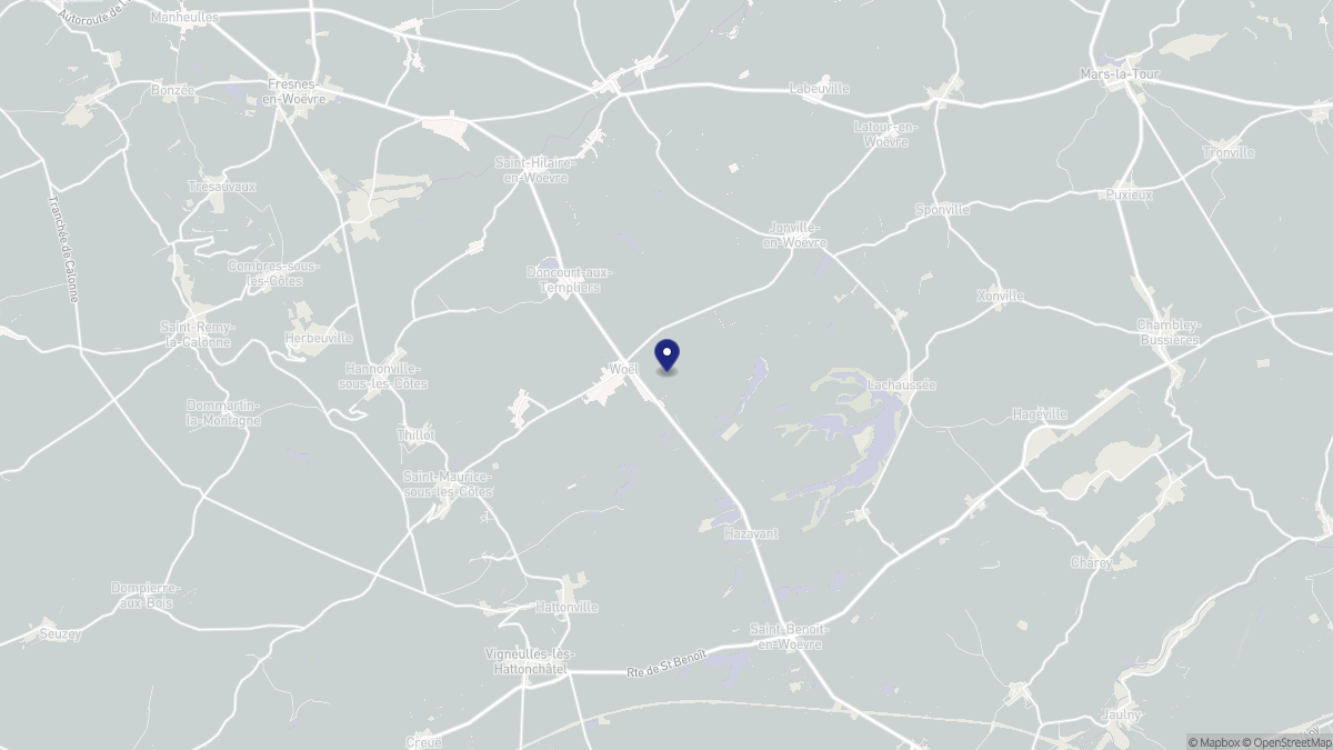 Aperçu cartographique de Woël, centré sur la commune