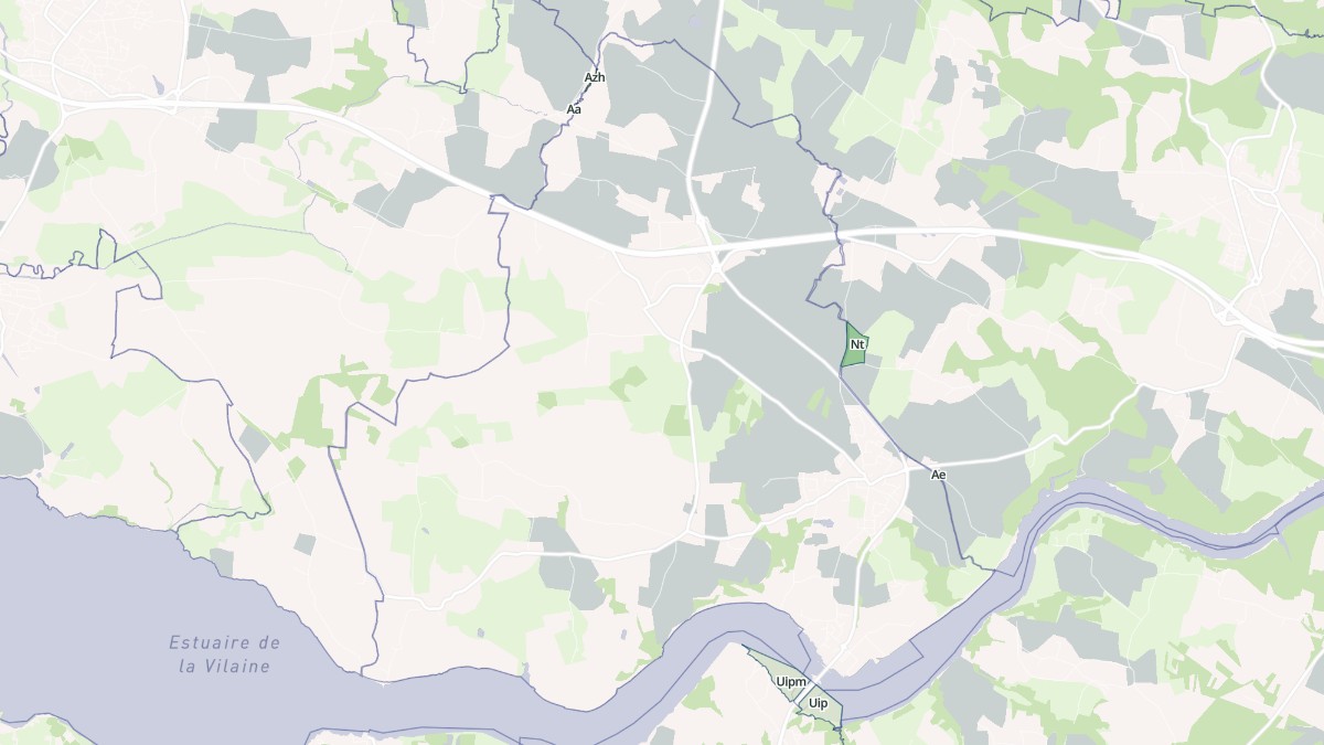 Aperçu cartographique de Arzal, centré sur la commune
