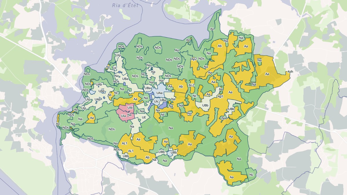 Aperçu cartographique de Belz, centré sur la commune