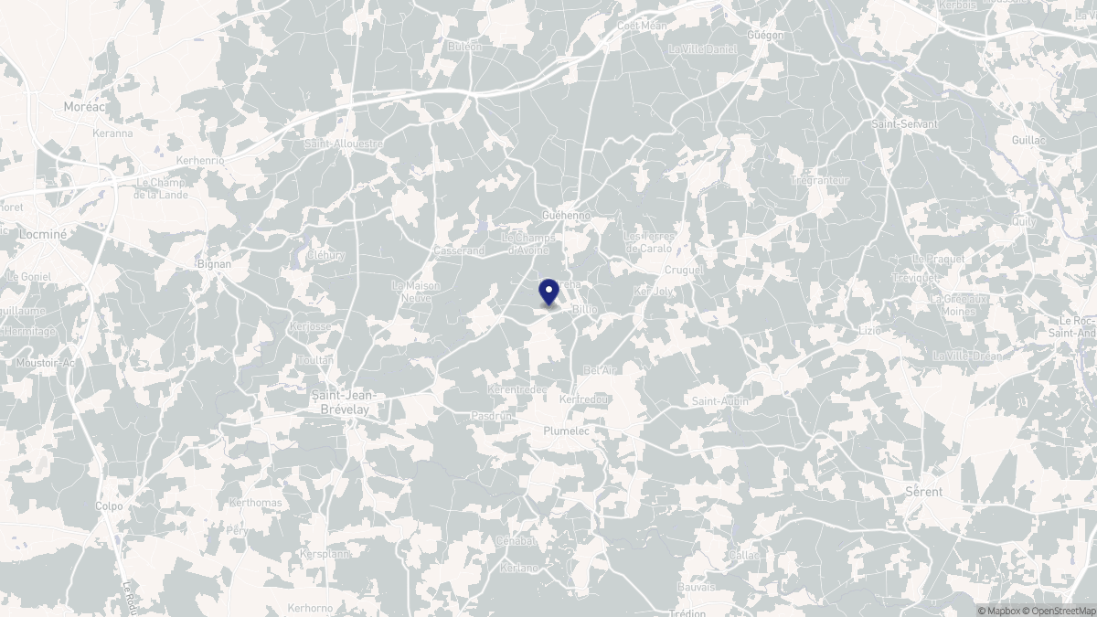 Aperçu cartographique de Billio, centré sur la commune