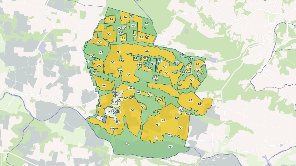 Aperçu cartographique de Les Fougerêts, centré sur la commune