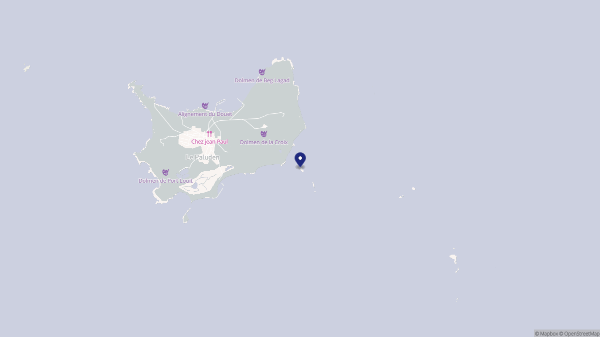 Aperçu cartographique de Hœdic, centré sur la commune