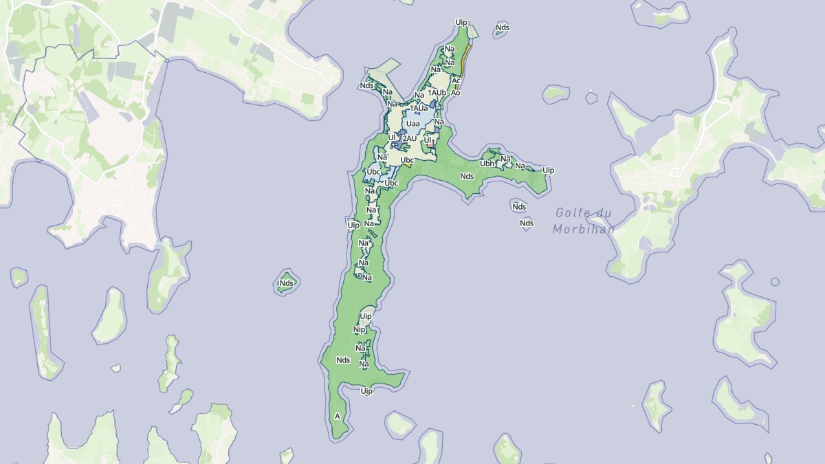 Aperçu cartographique de Île-aux-Moines, centré sur la commune