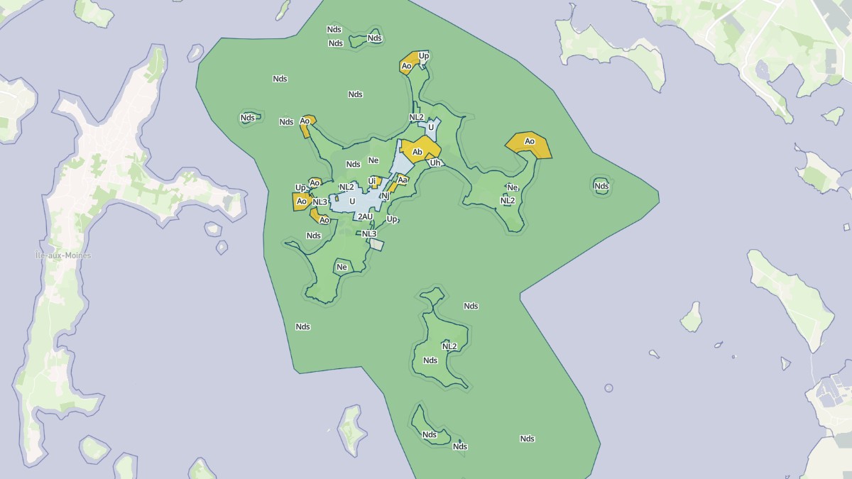 Aperçu cartographique de Île-d'Arz, centré sur la commune