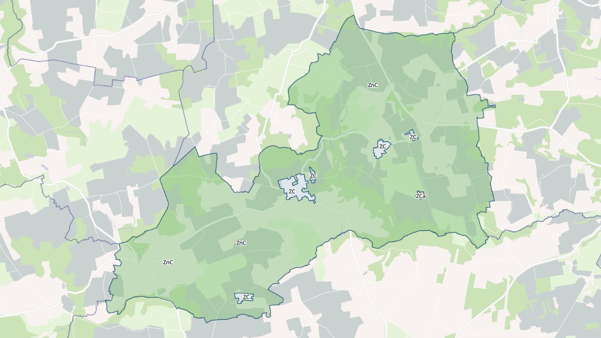 Aperçu cartographique de Lizio, centré sur la commune