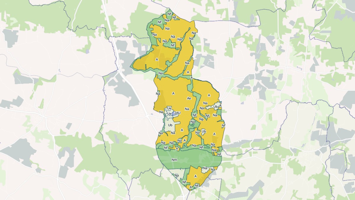 Aperçu cartographique de Locqueltas, centré sur la commune